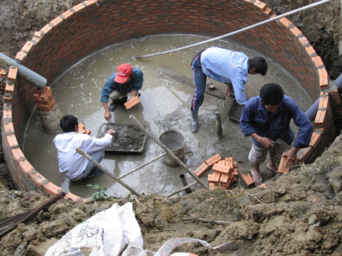Hầm biogas xây bằng gạch