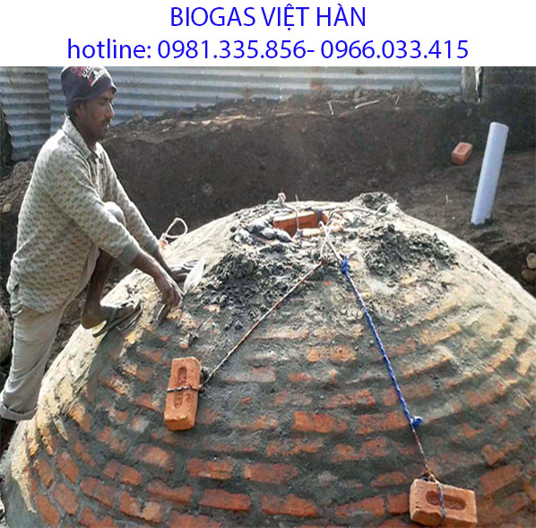 Xây hầm biogas bằng gạch